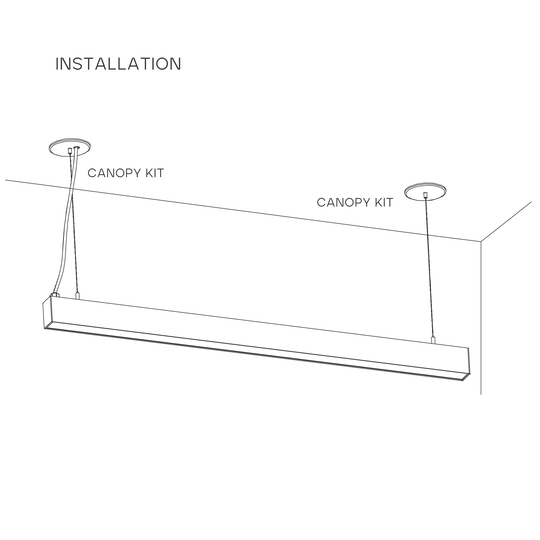 LR42641 Architectural Linkable Linear black canopy kit with 70.86-inch wire