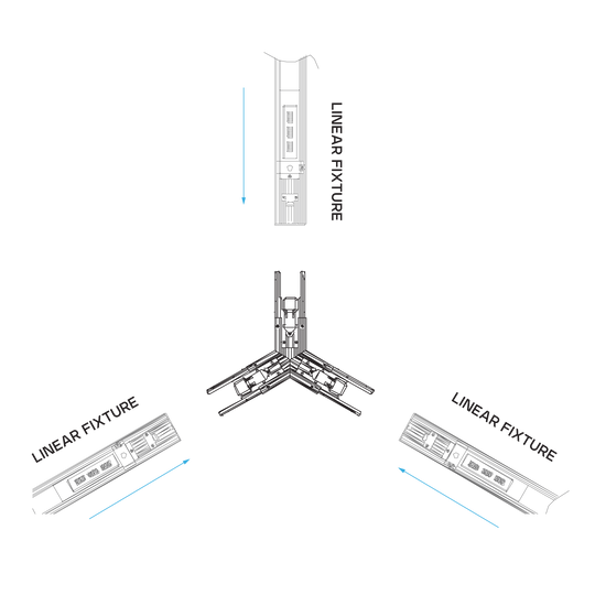 LR42651 white Architectural Linkable Linear Y-Connector for linkable linear lighting systems