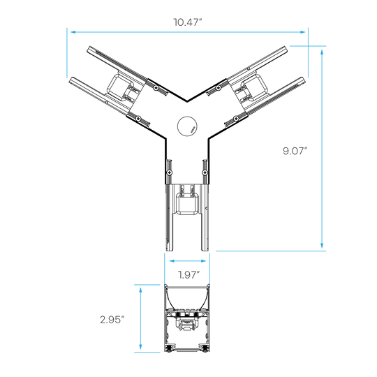 LR42651 white Architectural Linkable Linear Y-Connector for linkable linear lighting systems