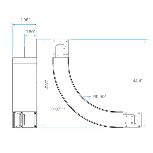 curved LED lighting connector for architectural continuous lighting runs