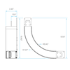 curved LED lighting connector for architectural continuous lighting runs