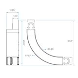 curved LED lighting connector for architectural continuous lighting runs