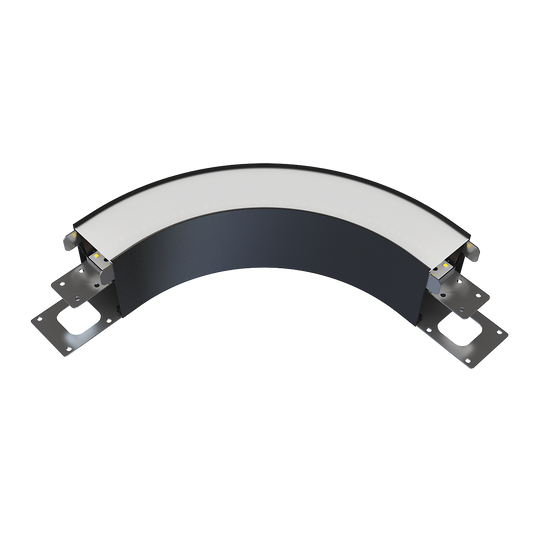 black LED arc connector LR42681 for linkable linear ceiling lighting design