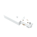 H-Track Power End Connector LR43816 in white finish for H-Type 3-wire track systems