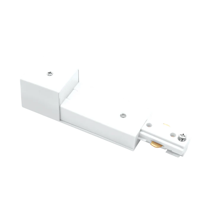 H-Track live end conduit fitter LR43819 in white for H-Type 3-wire track systems