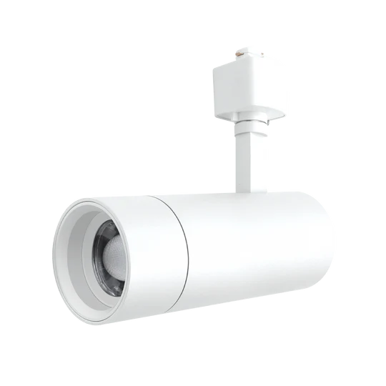 LR43872/73 2.5-inch zoomable H-Track LED head, 5 CCT selectable (2700K–5000K), 1050 lumens, 20°–50° beam, Black or White finish, TRIAC dimmable.