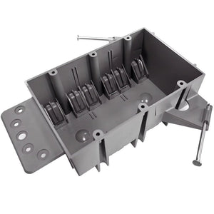 PLS-SN44X 3-gang PVC new work electrical box, IP65 rated, ETL listed, with zinc-plated steel screws and UL94 V0 flame rating, ideal for secure switch and outlet installations. - Available at Electrical Marketplace