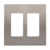 Enerlites SI8832 screwless two-gang decorator wall plate white finish