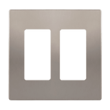 Enerlites SI8832 screwless two-gang decorator wall plate white finish