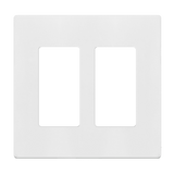 Enerlites SI8832 screwless two-gang wall plate installed over GFCI outlet