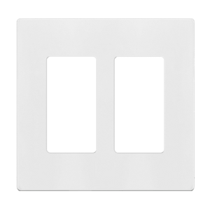 Enerlites SI8832 screwless two-gang wall plate installed over GFCI outlet - Available at Electrical Marketplace