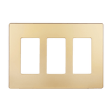 Enerlites SI8833 screwless three-gang decorator wall plate, white