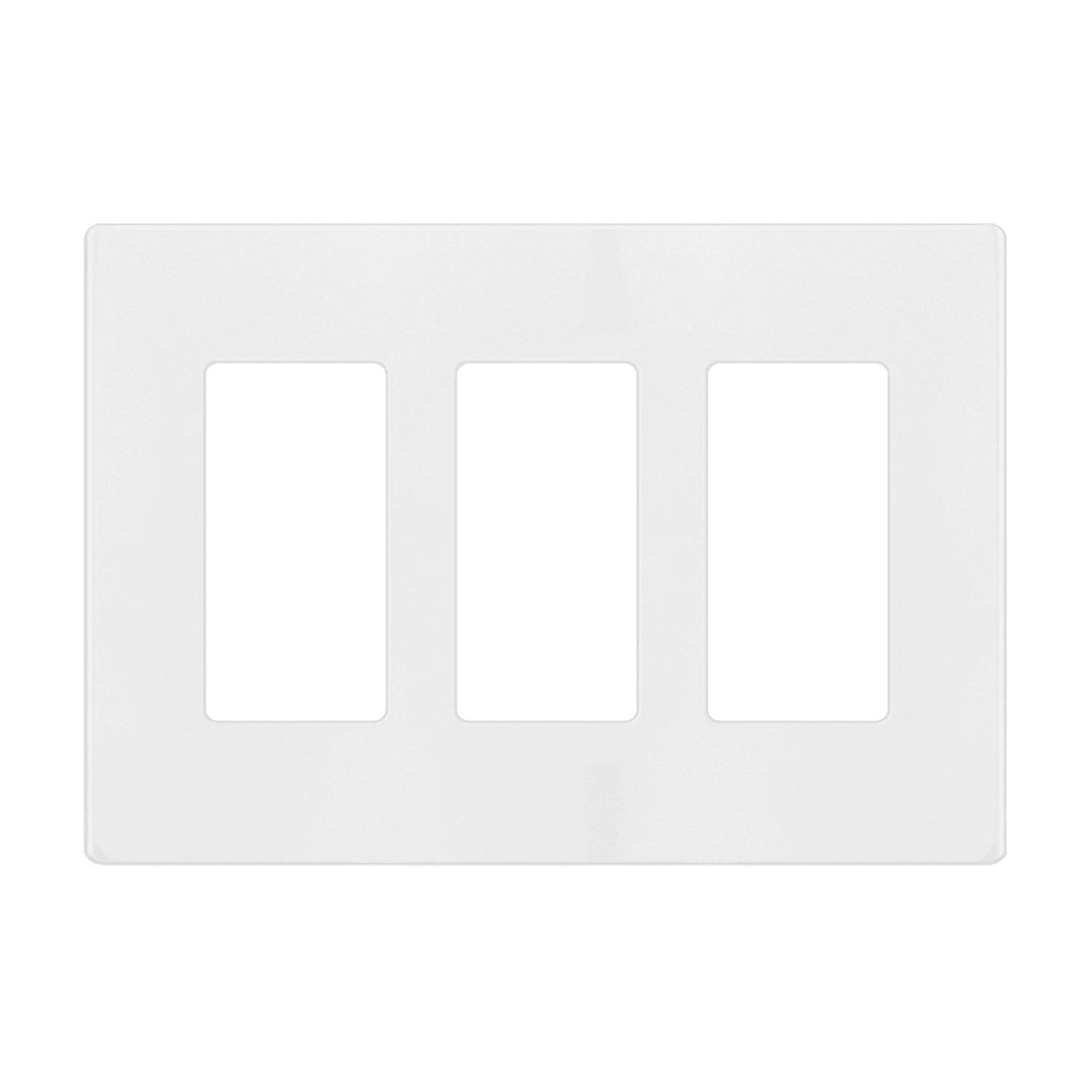 Three-Gang Screwless Wall Plate Installed Over GFCI Switches