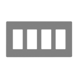 Enerlites SI8834 Screwless 4-Gang Wall Plate – Front View