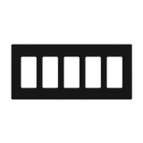 Enerlites SI8835 screwless five-gang decorator/GFCI wall plate in polycarbonate thermoplastic, child-safe, smooth finish, available in multiple colors