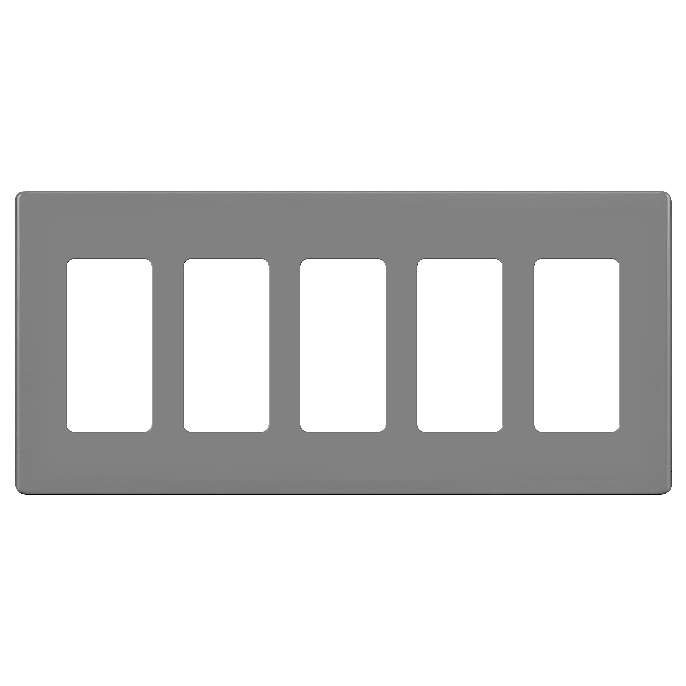 Enerlites SI8835 screwless five-gang decorator/GFCI wall plate in polycarbonate thermoplastic, child-safe, smooth finish, available in multiple colors