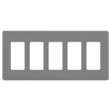 Enerlites SI8835 screwless five-gang decorator/GFCI wall plate in polycarbonate thermoplastic, child-safe, smooth finish, available in multiple colors