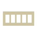 Enerlites SI8835 screwless five-gang decorator/GFCI wall plate in polycarbonate thermoplastic, child-safe, smooth finish, available in multiple colors