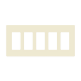 Enerlites SI8835 screwless five-gang decorator/GFCI wall plate in polycarbonate thermoplastic, child-safe, smooth finish, available in multiple colors