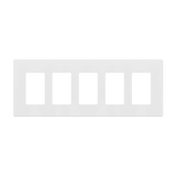 Enerlites SI8835 screwless five-gang decorator/GFCI wall plate in polycarbonate thermoplastic, child-safe, smooth finish, available in multiple colors