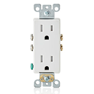 15 Amp Duplex Decorator Receptacle | Tamper-Resistant | 125V | Self-Grounding