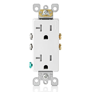 20 Amp Duplex Decorator Receptacle | Tamper-Resistant | 125V