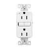 Eaton 15 Amp tamper-resistant GFCI outlet in white with self-test feature, 125V slim design for residential and commercial use.