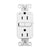 Eaton 15 Amp tamper-resistant GFCI outlet in white with self-test feature, 125V slim design for residential and commercial use.