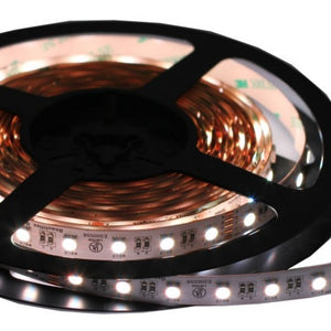 16.4-foot waterproof RGBW CCT LED SMD rope light, IP67-rated for outdoor use, from the Ribbon Lighting Series, emitting vibrant multicolor and white light.