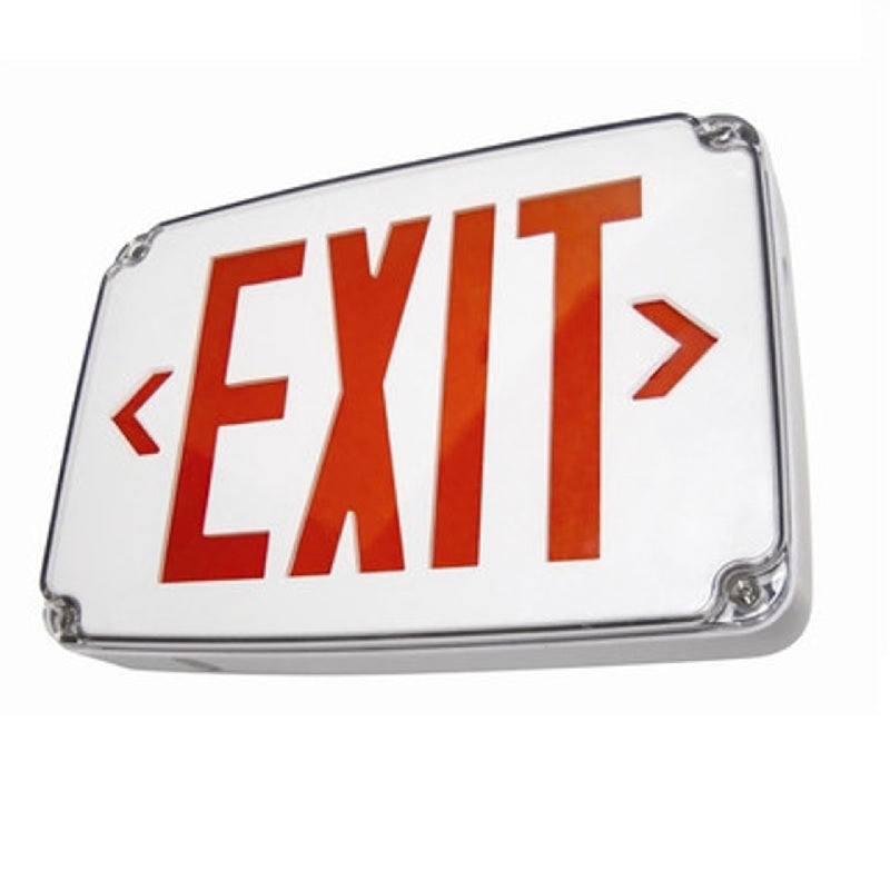 Compact Wet Location Polycarbonate Exit Sign | Single/Double Face | Red/Green Letters