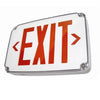 Compact Wet Location Polycarbonate Exit Sign WLEZXTEU with red/green LED illumination, NiCd battery backup, and corrosion-resistant housing.