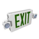 thermoplastic exit sign combo with battery backup and dual voltage operation