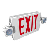 low profile LED exit sign with emergency lights combo and adjustable LED heads