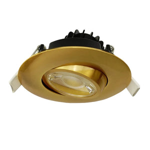 Saturn-3-inch-round-flushed-gimbal-led-recessed-light-brushed-brass - Available at Electrical Marketplace