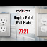 Enerlites 7721M mid-size duplex receptacle wall plate made of 430 stainless steel durable corrosion resistant design