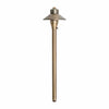 23-inch solid brass LED area light with antique bronze finish, featuring a clear glass lens, 3W integrated LED, 3000K warm white glow, ideal for landscape and pathway lighting