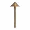 23-inch solid brass LED area light with antique bronze finish, featuring a clear glass lens, 3W integrated LED, 3000K warm white glow, ideal for landscape and pathway lighting