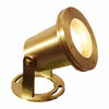 5W LED underwater light, 12V AC/DC, 3000K warm white, 400 lumens, MR16 lamp included, brass and stainless steel housing, tempered glass lens, 36° beam angle, IP67 submersible, suitable for wet locations