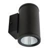 2-Inch 5W LED Wall Cylinder in brushed nickel finish with glass lens, adjustable color temperature, waterproof IP65 outdoor light for landscape and architectural applications.