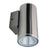 2-Inch 5W LED Wall Cylinder in brushed nickel finish with glass lens, adjustable color temperature, waterproof IP65 outdoor light for landscape and architectural applications.