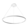 SRC Round Linear LED Chandelier with Up/Down Lighting – Multi-Watt, Multi-CCT, Sandy Black or White Finish