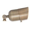 5W LED directional landscape light with 6-5/8-inch spun solid brass housing, antique bronze finish, MR16 LED bulb, convex glass lens, 36-degree beam, IP67 waterproof