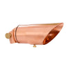 Copper LED landscape light installed in garden with adjustable housing illuminating tree or facade