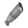 5W LED directional landscape light with 4.5-inch cast solid brass housing, aged nickel finish, MR16 LED bulb, convex lens, adjustable 36° beam, IP67 waterproof rating