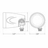 5.67-inch LED landscape uplight with bronze powder-coated ADC12 cast aluminum housing, featuring an optical polycarbonate lens, Nichia 757 LED array, 500 lumens output, 12V AC/DC low voltage operation, IP67 waterproof rating, ideal for outdoor accent and architectural lighting.