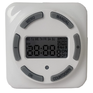 Digital 7-day plug-in timer for landscape transformers