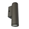 3W LED wall cylinder light with die-cast aluminum and glass housing, brushed nickel finish, selectable 3000K/4000K/5000K color temperature, 300 lumens output, 12V AC, IP-rated for wet locations, suitable for outdoor architectural lighting.
