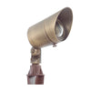 5W LED directional landscape light with antique bronze cast brass housing, convex glass lens, adjustable 36° beam angle, 12V low voltage, 400 lumens output, and IP67 waterproof rating for outdoor use