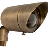 5W LED directional landscape light with antique bronze cast brass housing, convex glass lens, adjustable 36° beam angle, 12V low voltage, 400 lumens output, and IP67 waterproof rating for outdoor use