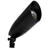 8W LED garden bullet light, 18-inch height, with black or oil-rubbed bronze aluminum housing, flat glass lens, and ground spike, IP67 rated for wet locations, selectable CCT 3000K/4000K/5000K – Landscape Series